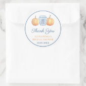 パンプキンブルー名門私立校風のとホワイトブライダルシャワーの恩恵 ラウンドシール (バッグ)