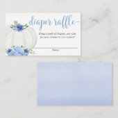 パンプキンブルー男の子エレガント秋おむつラッフルカード エンクロージャーカード (正面/裏面)