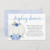 パンプキンブルー白フローラディスプレイシャワーインサート エンクロージャーカード (正面/裏面)