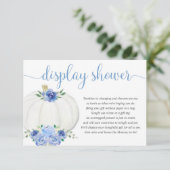 パンプキンブルー白フローラディスプレイシャワーインサート エンクロージャーカード (スタンド正面)