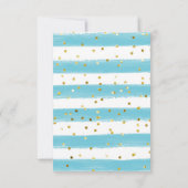 パンプキンブルー金ゴールド秋秋ベビーシャワー サンキューカード (裏面)