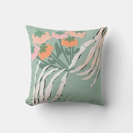 パンプキンブーケ付きスケルトン クッション (正面)