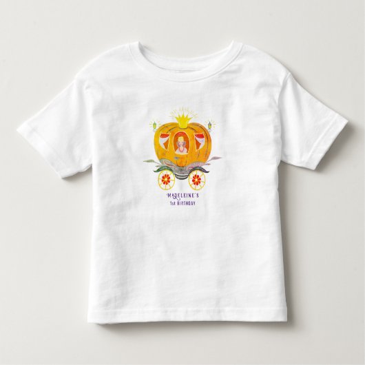 パンプキンプリンセスの馬車 ワイルドフラワーの誕生日 トドラーTシャツ (正面)
