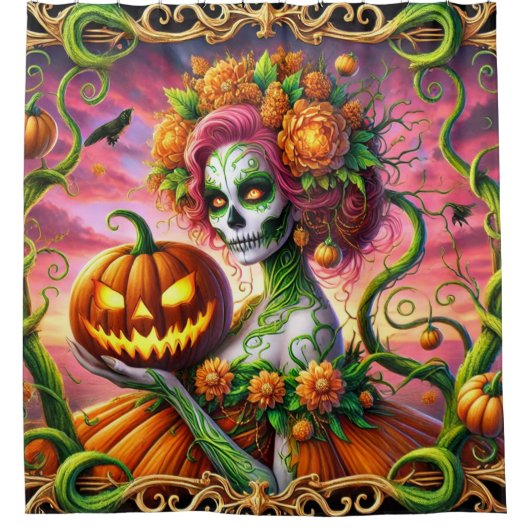 パンプキンプリンセス シャワーカーテン (正面)