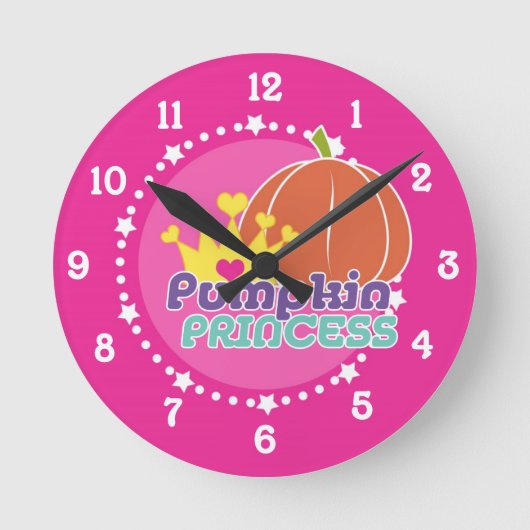 パンプキンプリンセス ラウンド壁時計 (正面)