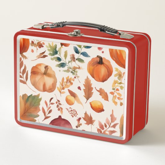 パンプキンプリント メタルランチボックス (正面)