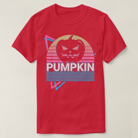 パンプキンヘッドハロウィーンのカボチャのちょうちんハロウィーンレトロ Tシャツ (デザイン正面)