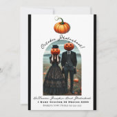 パンプキンヘッドハロウィーン秋写真 招待状 (正面)