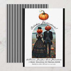 パンプキンヘッドハロウィーン秋写真 招待状