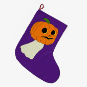 パンプキンヘッド幽霊 ラージクリスマスストッキング (正面 (吊り時))