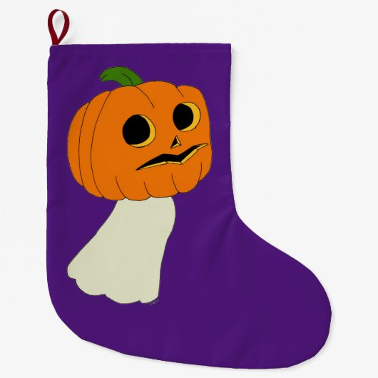 パンプキンヘッド幽霊 ラージクリスマスストッキング (正面)