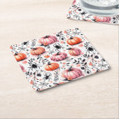 パンプキンヘロウィーンの招待 スクエアペーパーコースター (アングル)