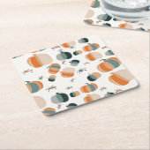 パンプキンヘロウィーンの招待 スクエアペーパーコースター (アングル)