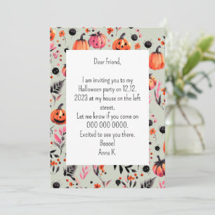 パンプキンヘロウィーンの招待 招待状