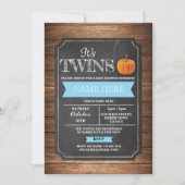 パンプキンベイビーシャワーイットズボーイツインズパーティー招待状 招待状 (正面)