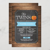 パンプキンベイビーシャワーイットズボーイツインズパーティー招待状 招待状 (正面/裏面)