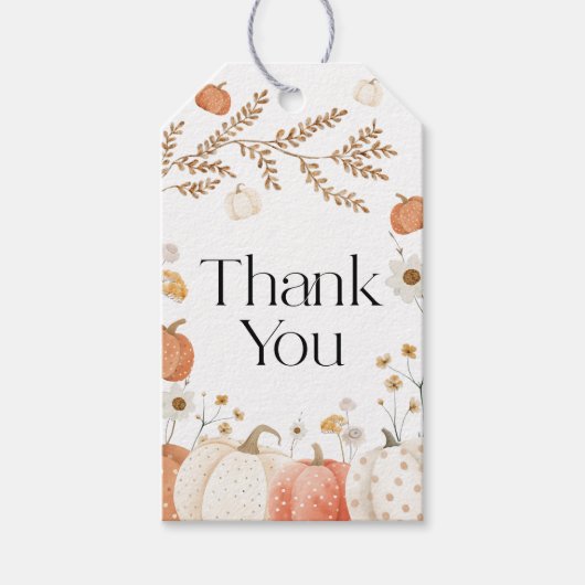パンプキンベイビーシャワー感謝祭ギフトタグ ギフトタグ (正面)