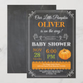 パンプキンベイビーシャワー招待状 招待状 (正面/裏面)