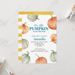 パンプキンベイビーシャワー招待状、秋のベイビースプリンクラル 招待状