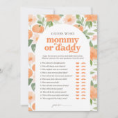パンプキンベイビーシャワー誰がママかパパ 招待状 (正面)