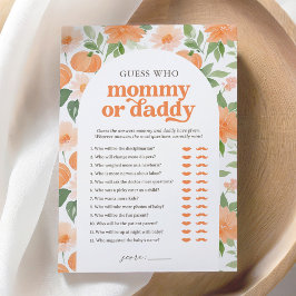 パンプキンベイビーシャワー誰がママかパパ 招待状