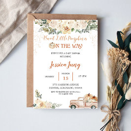 パンプキンベイビーシャワー かわいいリトルパンプキン 招待状