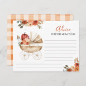 パンプキンベビーカーフローラママ用ベビーシャワーアドバイス エンクロージャーカード (正面/裏面)