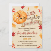 パンプキンベビーガールボーイ秋ベビーシャワー 招待状 (正面)
