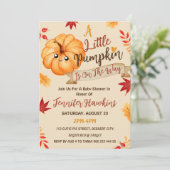 パンプキンベビーガールボーイ秋ベビーシャワー 招待状 (スタンド正面)