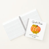 パンプキンベビーシャワーオレンジホワイトゲストブック ノートブック (内部)
