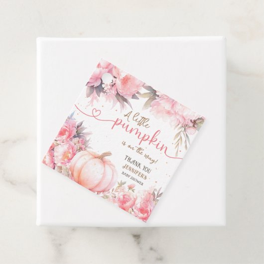 パンプキンベビーシャワーガールピンクフローラ秋秋 フェイバータグ (インサイチュ)