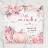 パンプキンベビーシャワーガールピンクフローラ秋秋 フェイバータグ (正面)