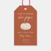 パンプキンベビーシャワーシャンパンボトル ギフトタグ (裏面)