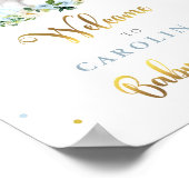 パンプキンベビーシャワーボーイ秋ブルーパンプキンウェルカム ポスター (角)