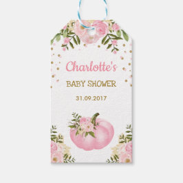 パンプキンベビーシャワーメッセージカード秋秋フローラ ギフトタグ