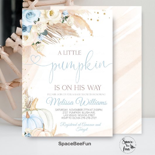 パンプキンベビーシャワー招待状ボーホパンパス 招待状