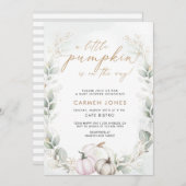 パンプキンベビーシャワー招待状秋秋フローラ 招待状 (正面/裏面)