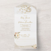 パンプキンベビーシャワー招待状&アドバイスカード オールインワン招待状 (内側)