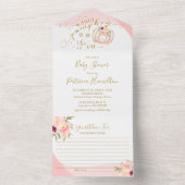 パンプキンベビーシャワー招待状&アドバイスカード オールインワン招待状 (内側)