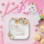 パンプキンベビーシャワー秋インラブボホ紙 ペーパープレート (パーティー)