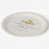 パンプキンベビーシャワー紙プレート ペーパープレート (アングル)