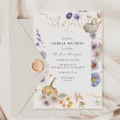 パンプキンペリウィンクルフラワーブライダルシャワー 招待状