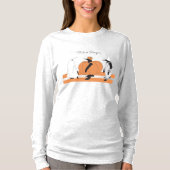 パンプキンペンギン面白いハロウィーン長袖 Tシャツ (正面)