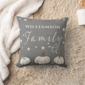 パンプキンホワイトグレーハロウィーン秋ファミリー クッション (ブランケット)