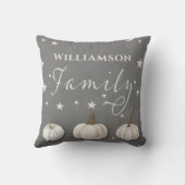 パンプキンホワイトグレーハロウィーン秋ファミリー クッション (裏面)