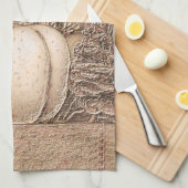 パンプキンホワイト金ゴールドメタリックエレガント秋国 キッチンタオル (四つ折り)