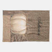 パンプキンホワイト金ゴールドメタリックエレガント秋国 キッチンタオル (横)