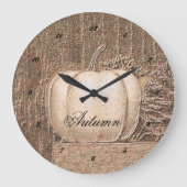 パンプキンホワイト金ゴールドメタリックエレガント秋国 ラージ壁時計 (正面)