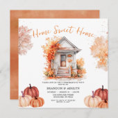 パンプキンホームスウィートホームオータムフラワーズ 招待状 (正面/裏面)