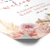 パンプキンボホピンクパンパスグラスベビーシャワーへようこそ ポスター (角)